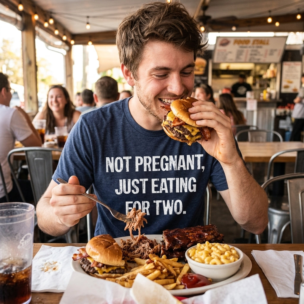 Not Pregnant Just Eating For Two Men's T Shirt
