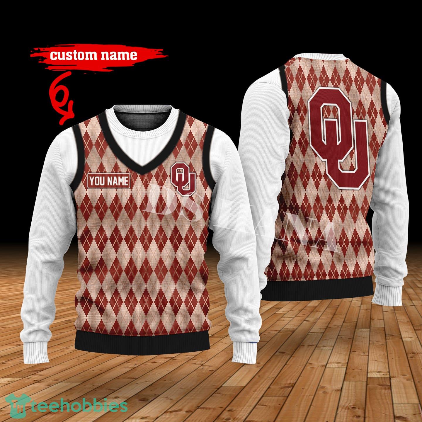 Oklahoma Sooners Custom Name New Style Sweater Ghile Style 3D Print Christmas Sweater