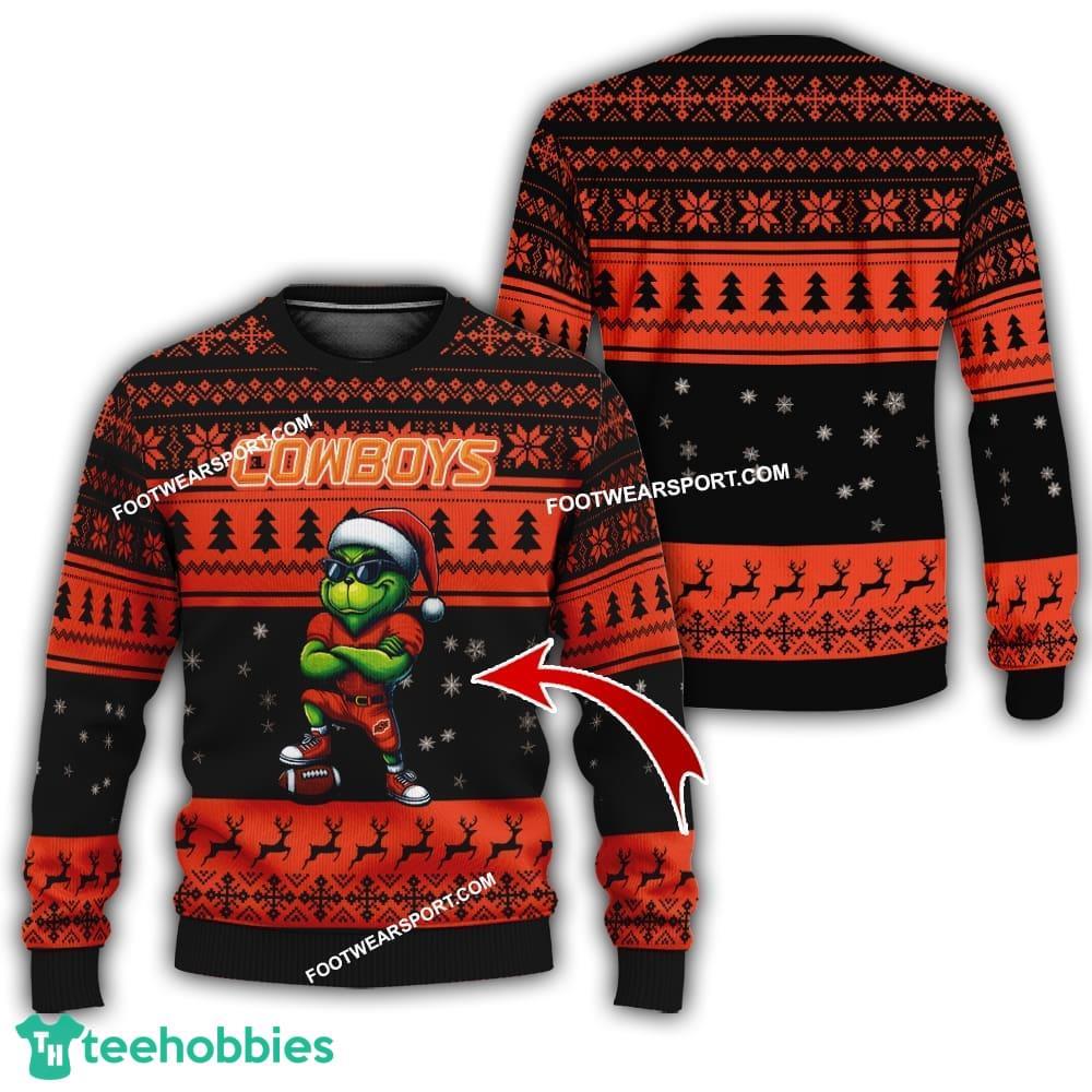 Oklahoma State Cowboys Player Grinch Ugly Xmas 3D Sweater Gift Holidays – Custom Number