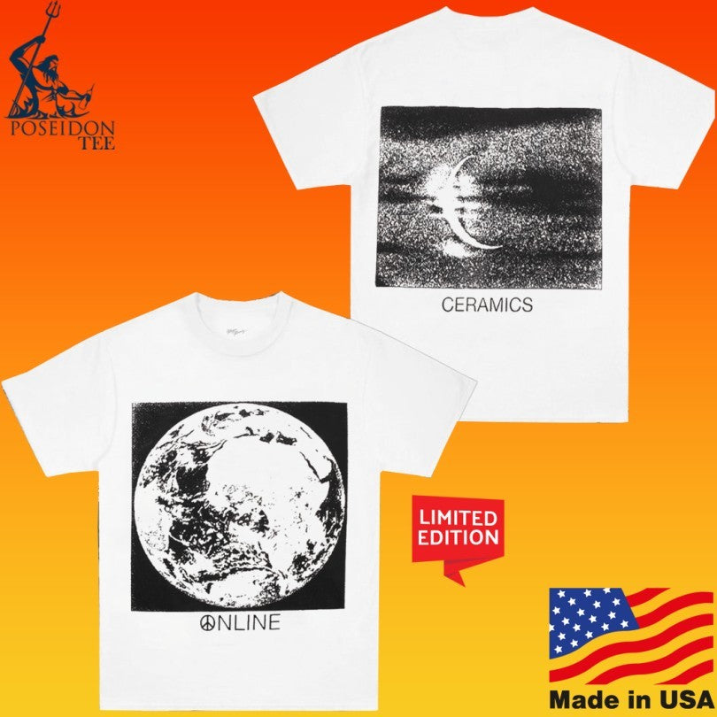 Online Ceramics Earth Moon Logo T-shirt