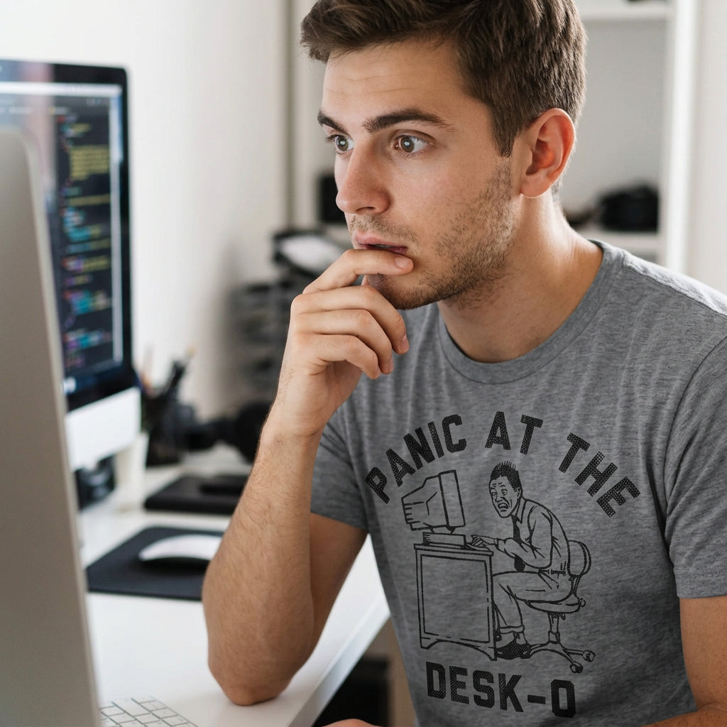 Panic At The Desko Men's T Shirt