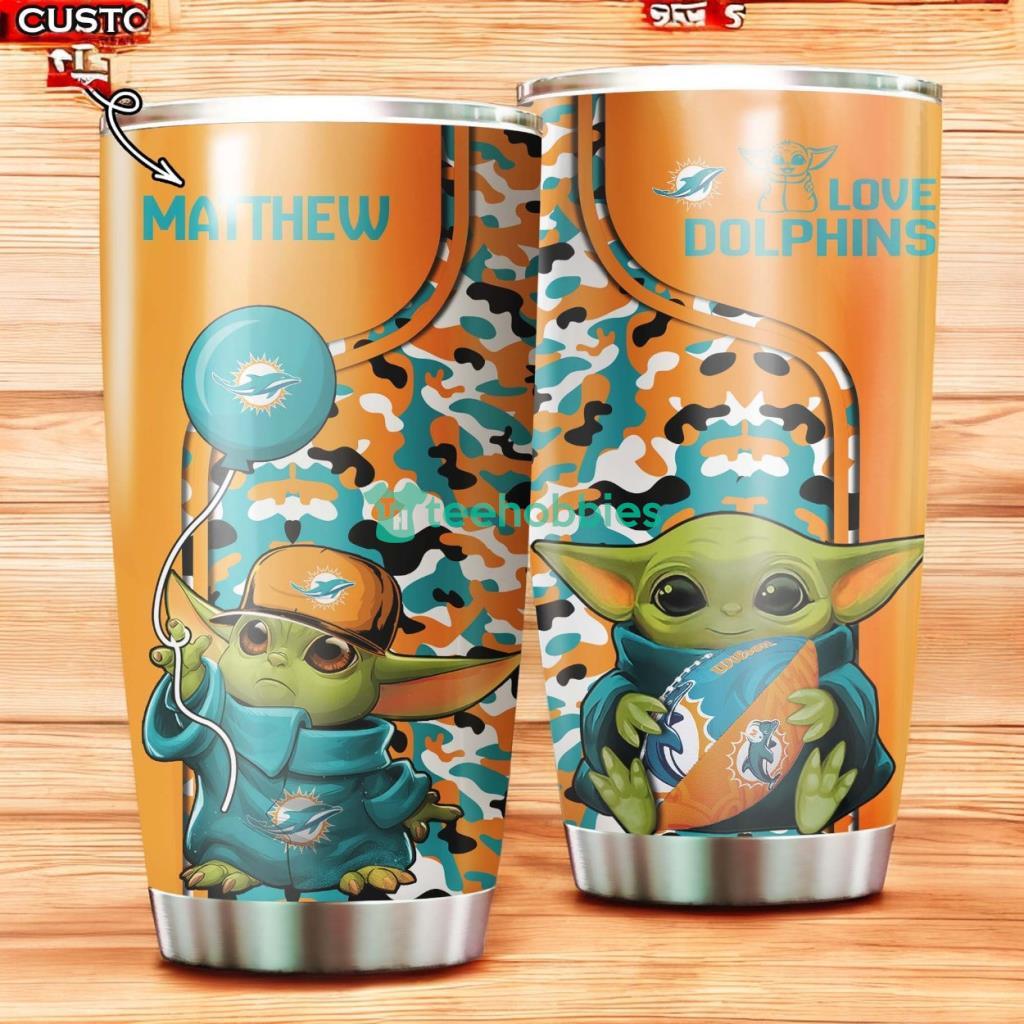 Personalized Miami Dolphins Yoda Stainless Steel Tumbler
