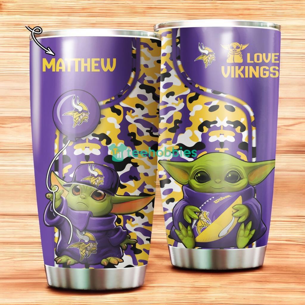 Personalized Minnesota Vikings Yoda Stainless Steel Tumbler