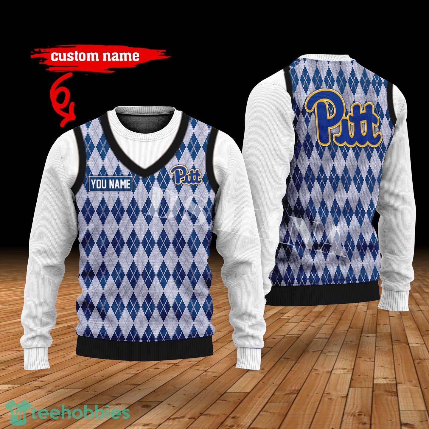 Pittsburgh Panthers Custom Name New Style Sweater Ghile Style 3D Print Christmas Sweater
