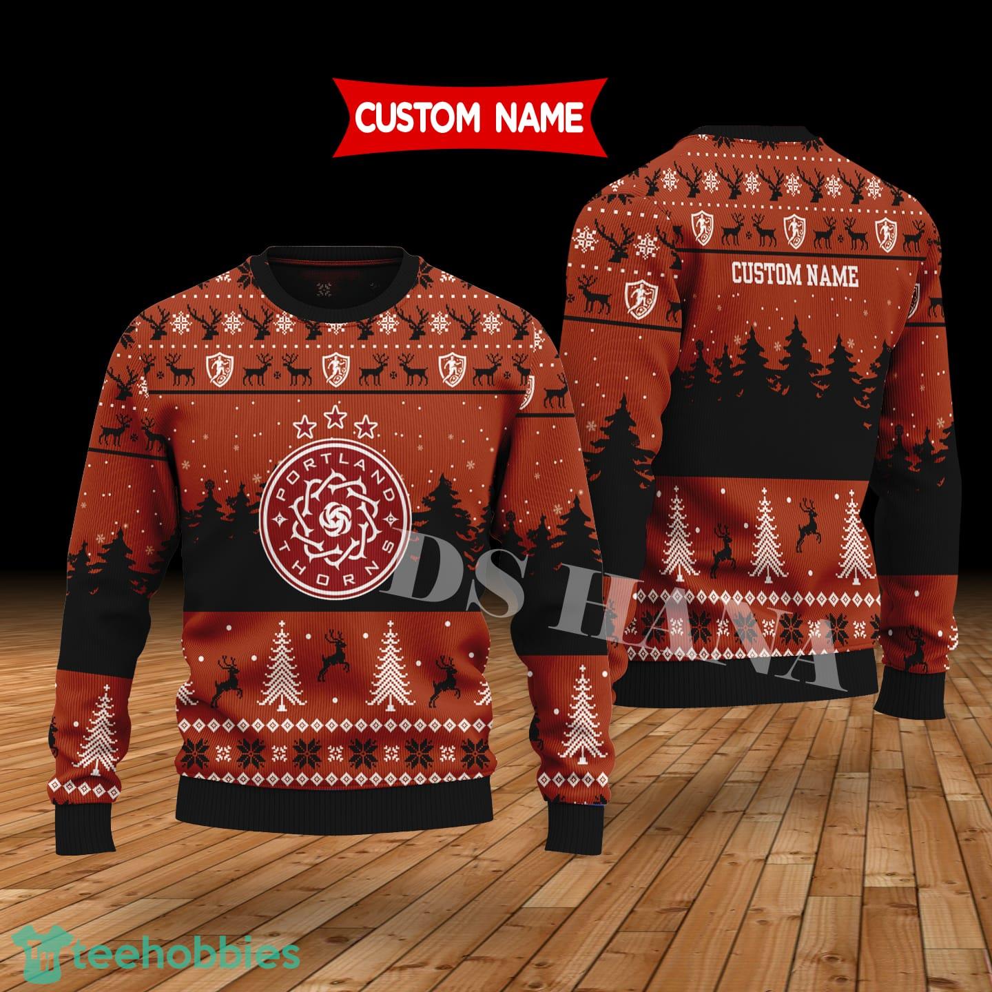 Portland Thorns FC Custom Name Merry Xmas Sweater For Soccer Sport Team’s Fans Sweater