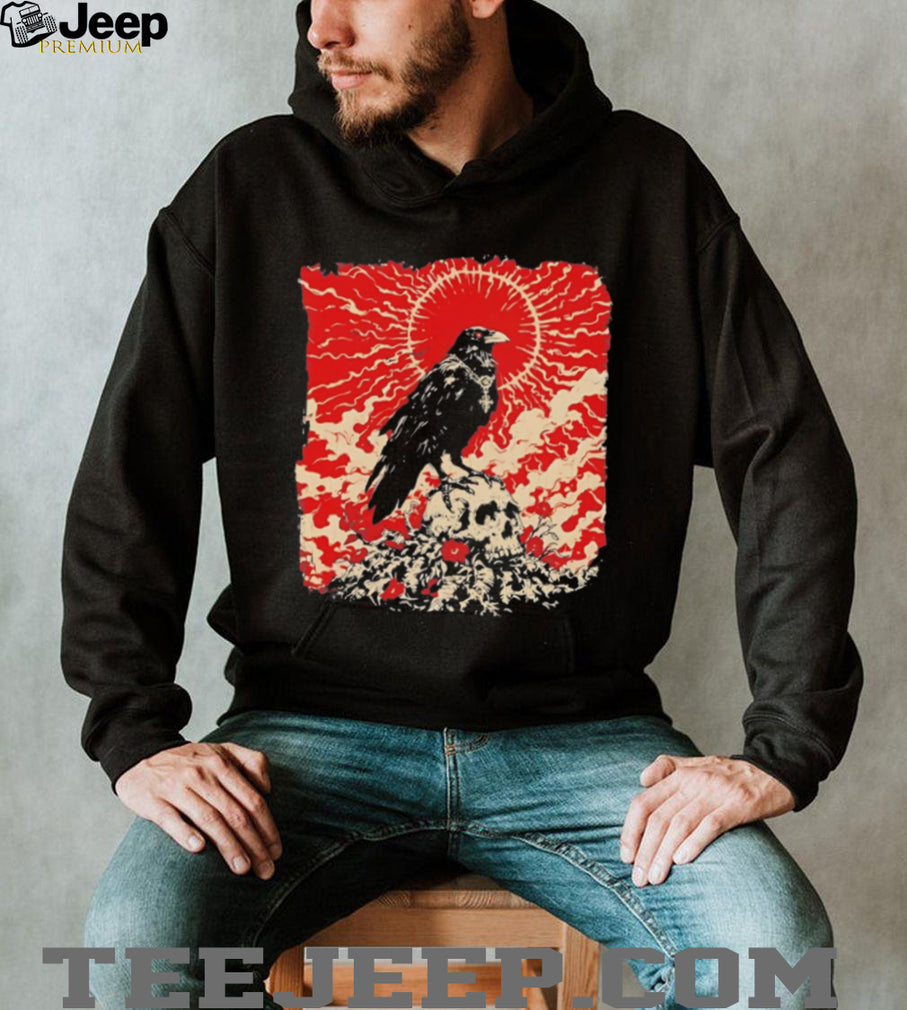 The Crow and the Skull illustrated vintage shirt