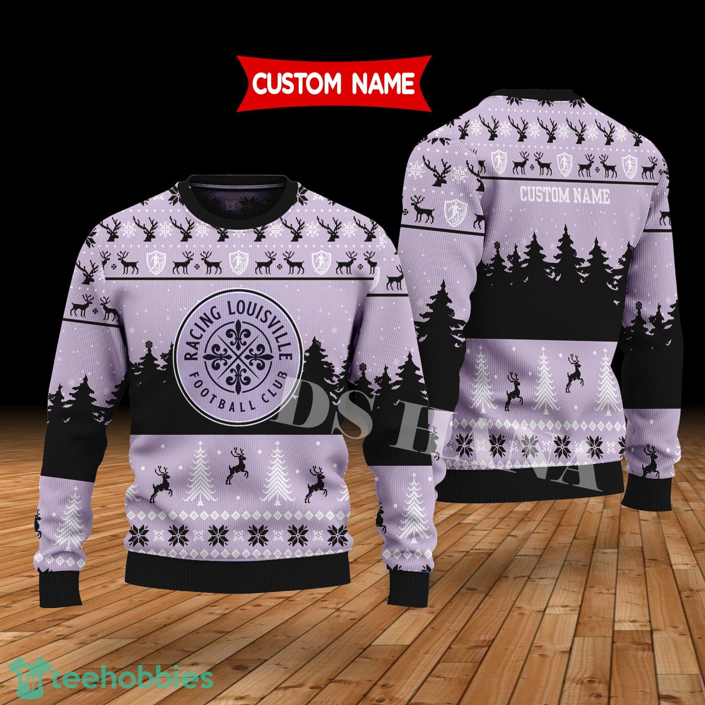 Racing Louisville FC Custom Name Merry Xmas Sweater For Soccer Sport Team’s Fans Sweater