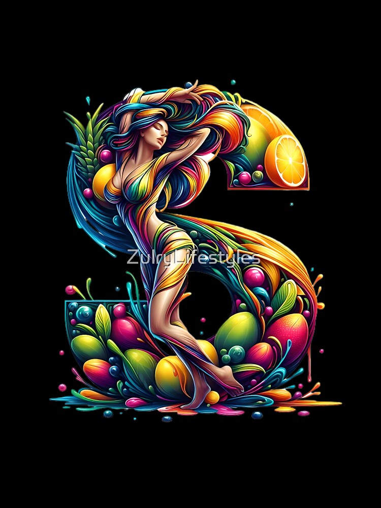 Splash of the tropical fruits in Letter S initials by ZulryLifestyles