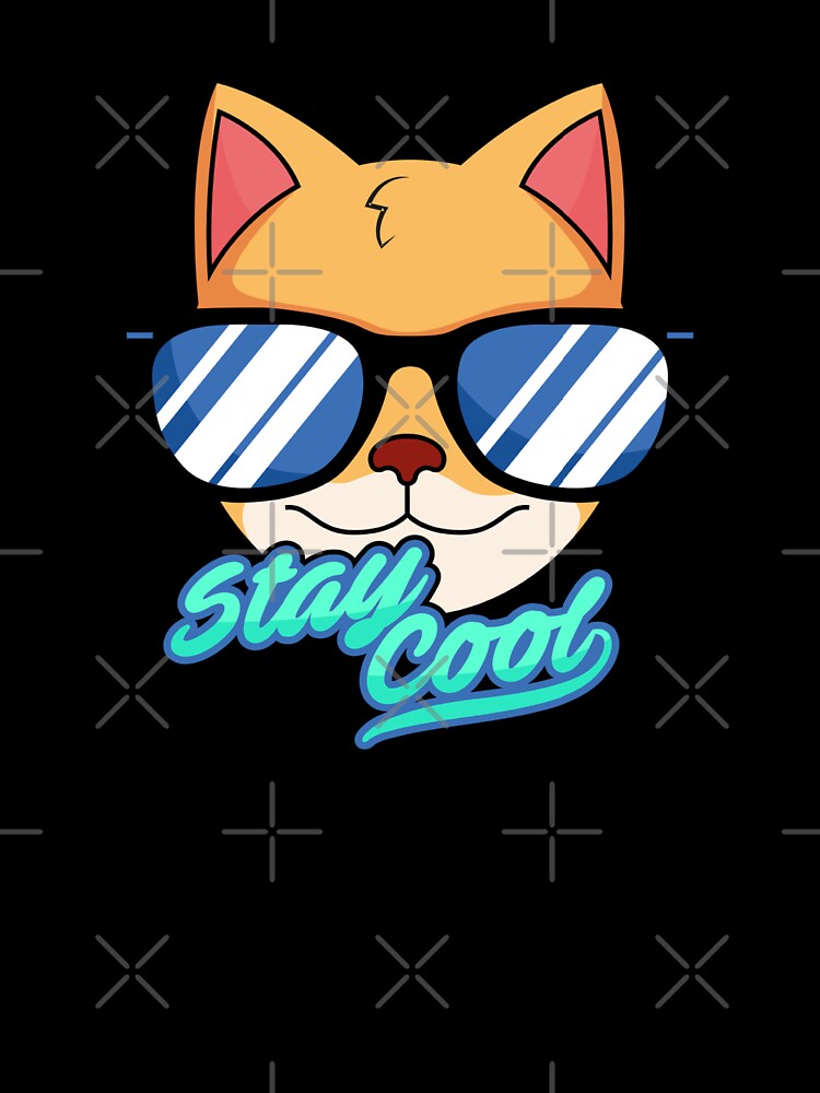 Stay Cool | Cool Cat with Sunglasses Cartoon by Amazing Arts Designs