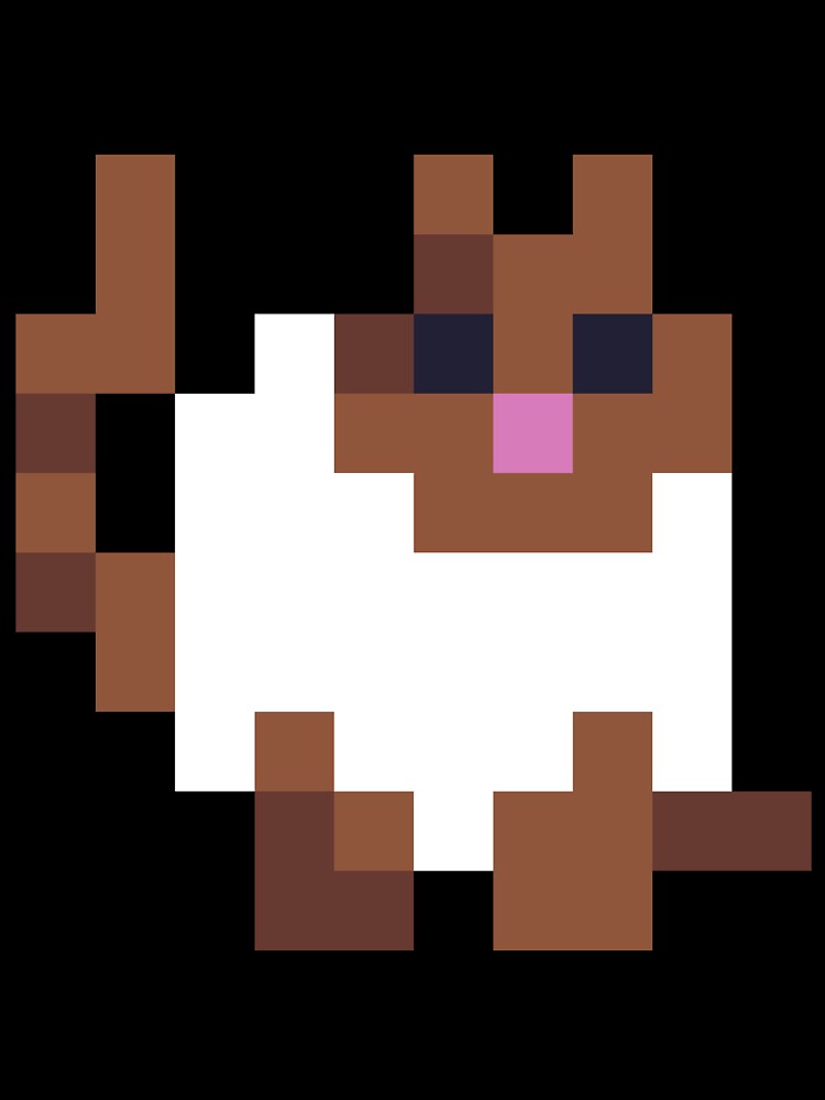 White and Brown Fat Pixel Cat by Michael Stewart
