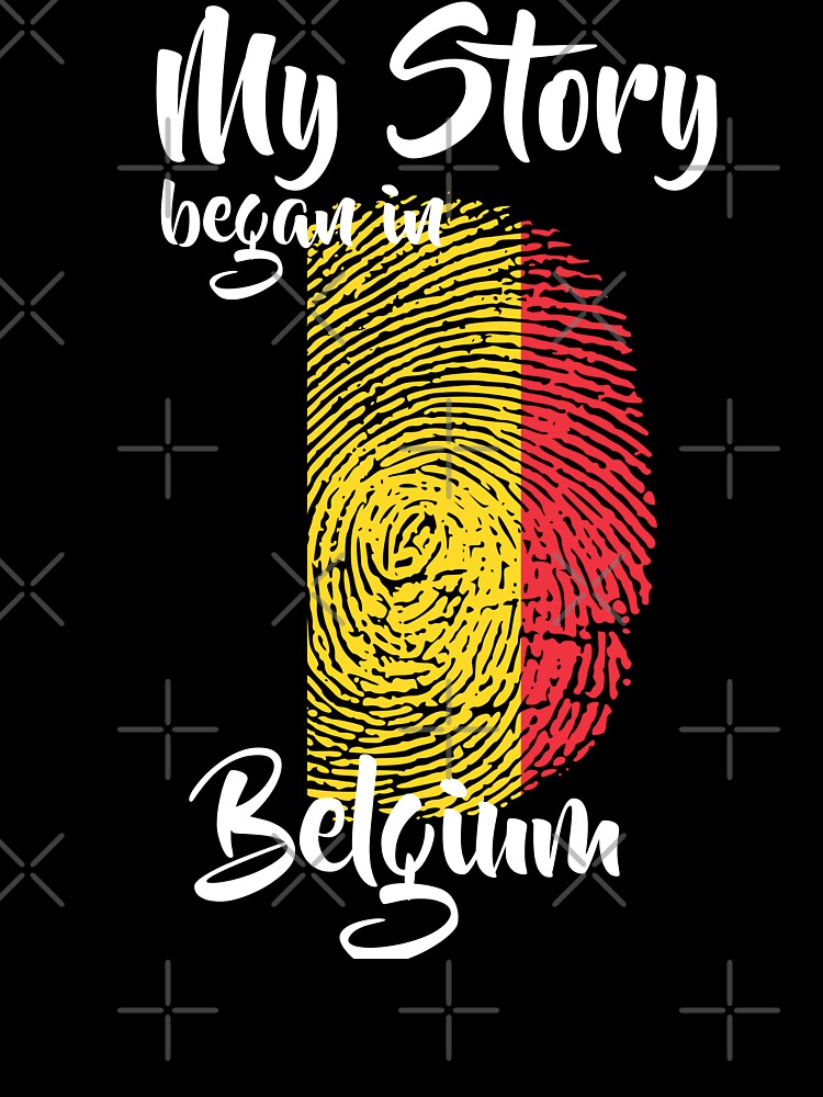 My story began in Belgium Flag Fingerprint DNA Belgian by PartyShirts1