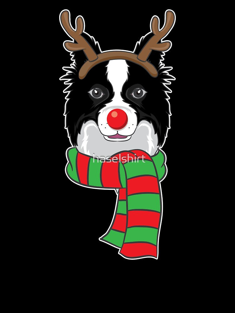Funny Christmas Dog Xmas Reindeer Border Collie Holiday Gift by haselshirt
