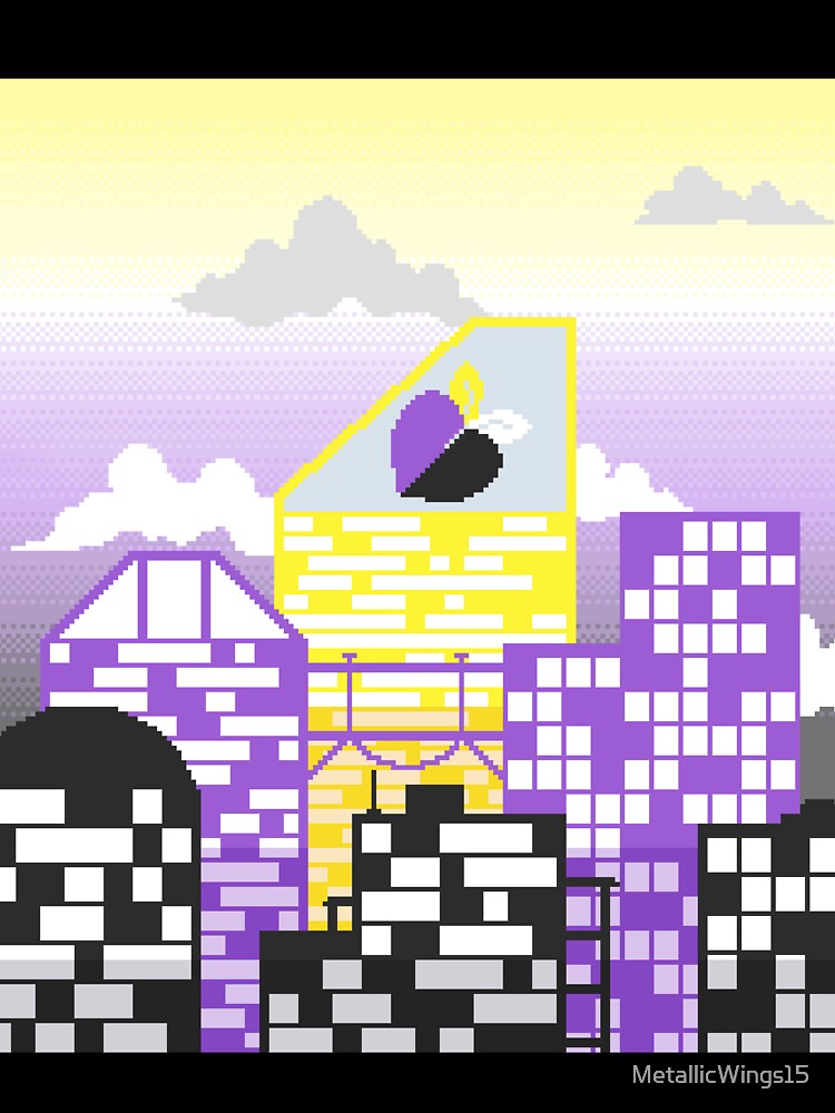 Pixel Non-Binary Pride City by MetallicWings15