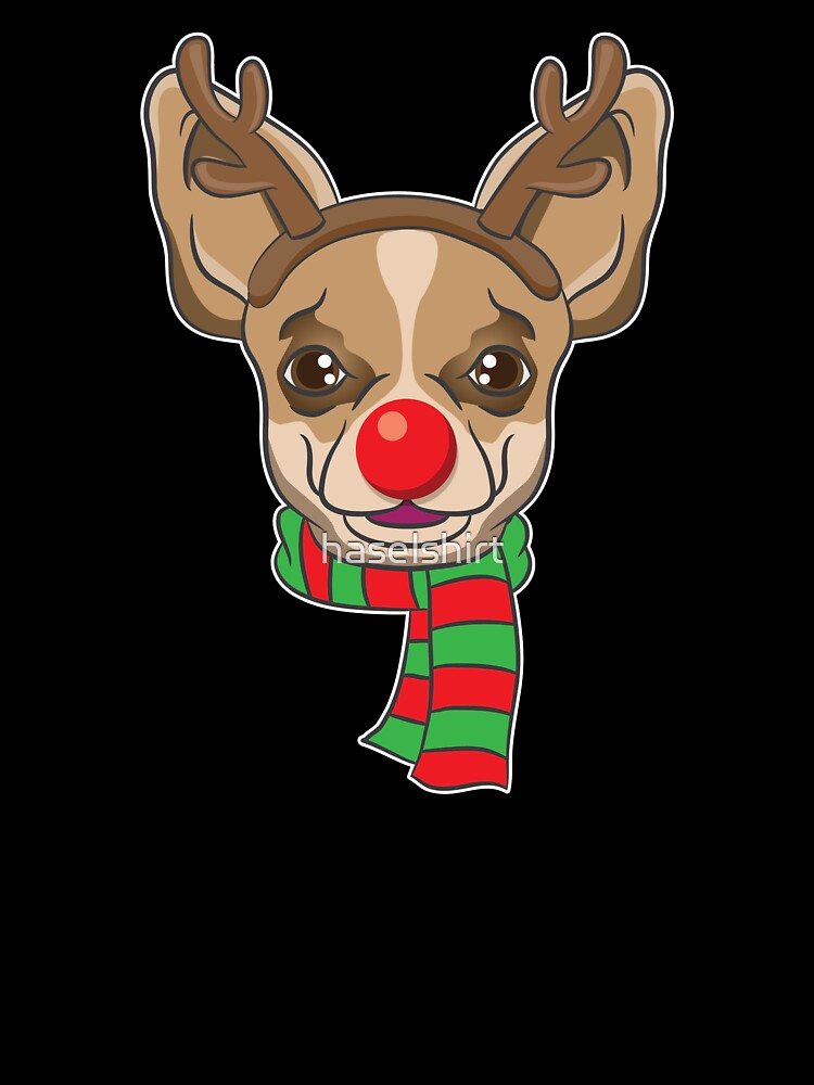 Funny Christmas Dog Xmas Reindeer Chihuahua Holiday Gift by haselshirt