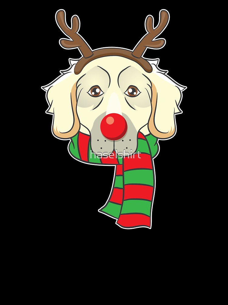 Funny Christmas Dog Xmas Reindeer Golden Retriever Holiday Gift by haselshirt