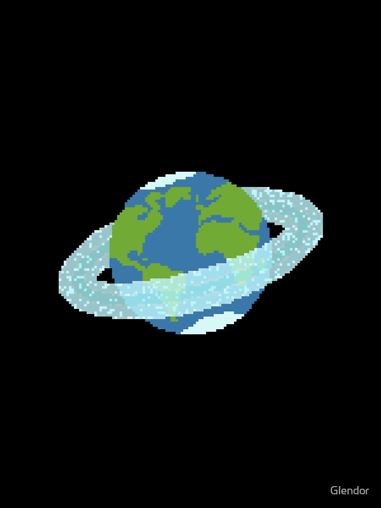 Pixel Earth with rings by Glendor