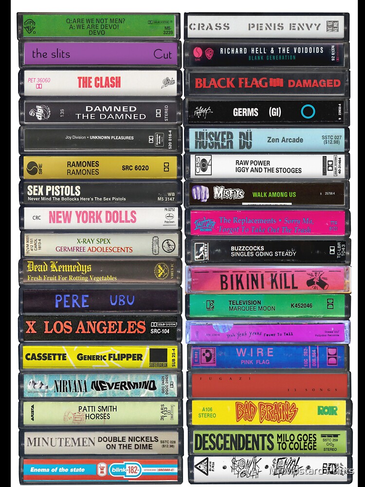 Greatest Punk Albums of All Time - Punk Cassette Print by Mr Mustard Prints