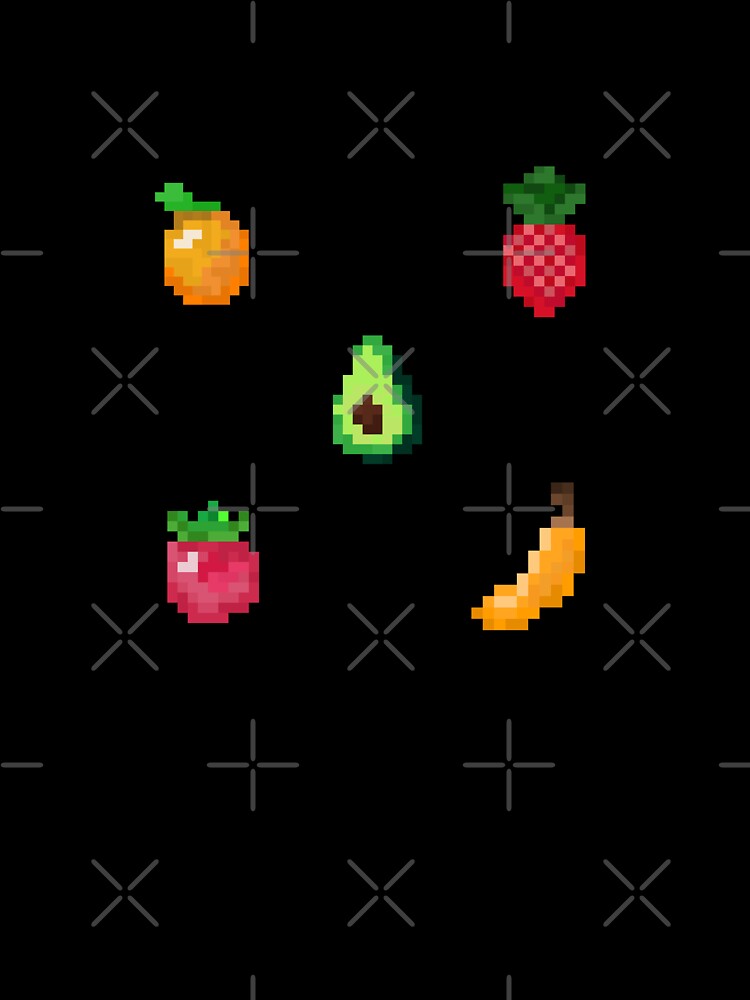 Pixel art fruit sticker pack by wonderxwander