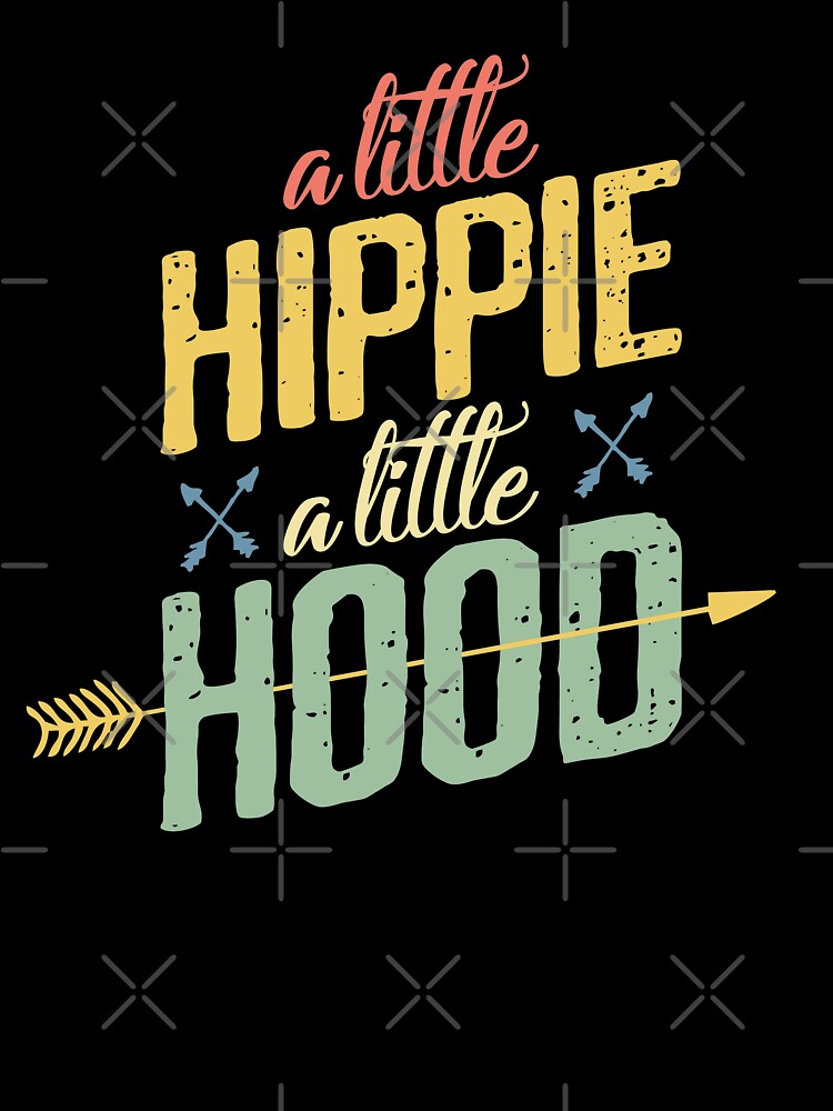 A little hippie a little hood funny quote vintage style arrow graphic by alenaz