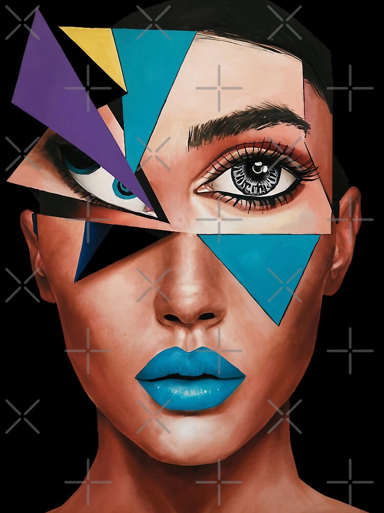 Vibrant Fragmented Abstract Face by Not Hugo