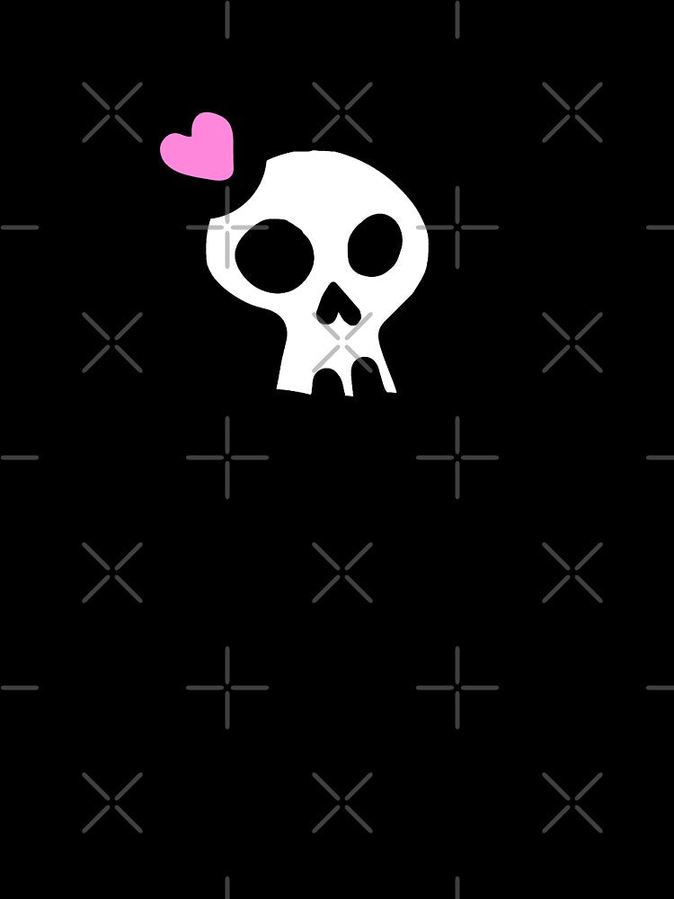 Fantasy Kawaii Goth Pastel Goth Cute Pastel Heart Bow Skull Design by RainbowDoveShop