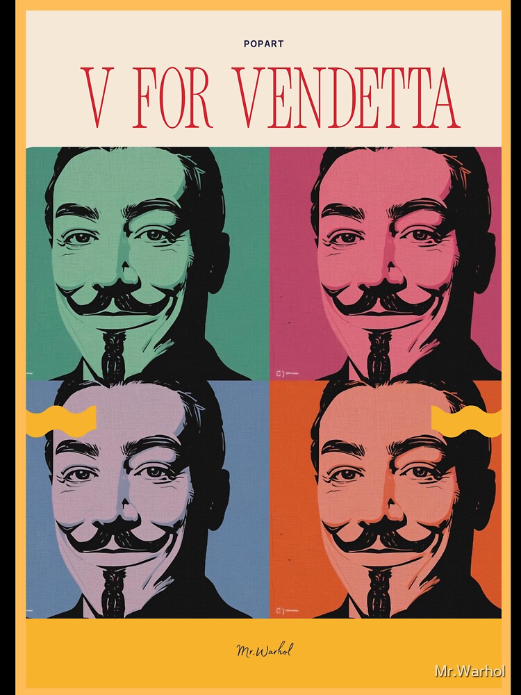Pop Art Revolution Mask – Warhol Style Iconic Poster by Mr.Warhol