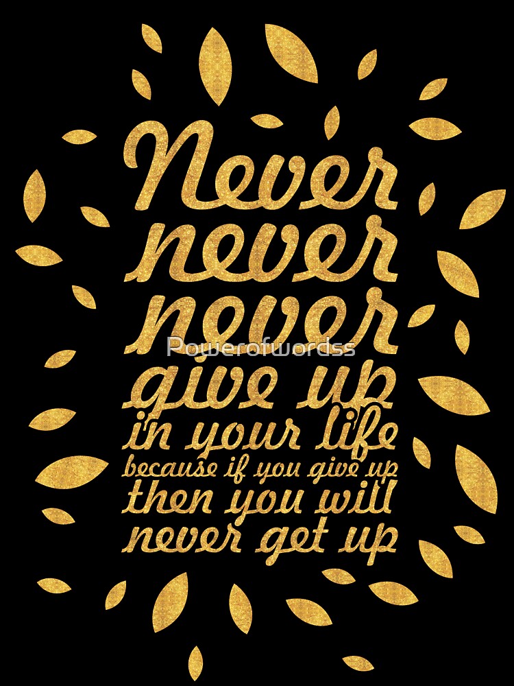 Never never never... Gym Motivational Quote (Creative) by Powerofwordss