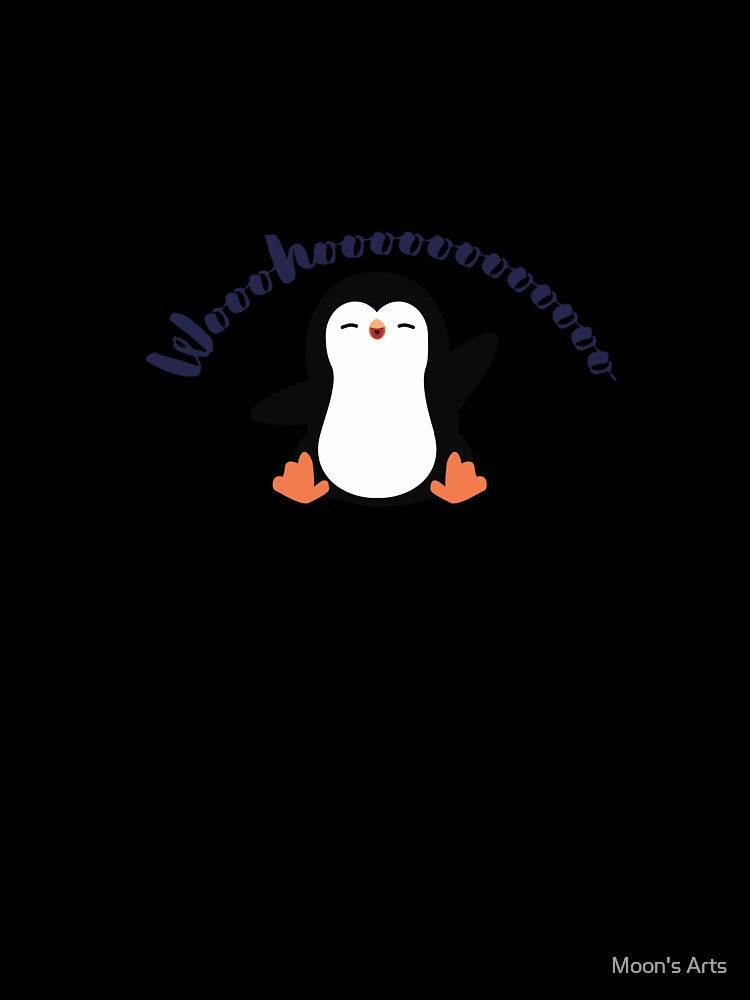 Kawaii Penguin Woohoooo Celebration Sticker by Moon's Arts