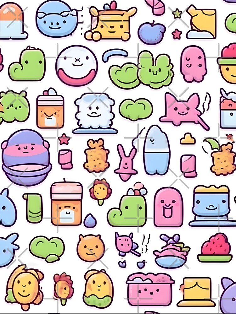 Bright Kawaii Icon Set Design | Colorful Cute Icons | Adorable Clipart by lipe1984