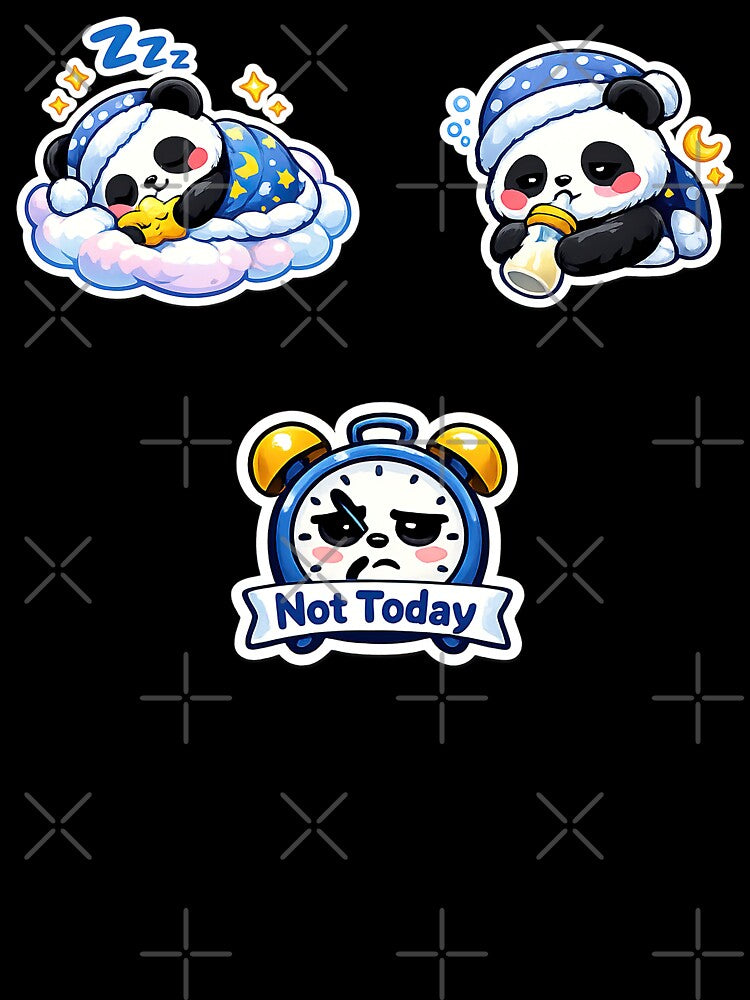 Cute Kawaii Panda Set, Cute Kawaii Sleeping Panda by graphic-genie