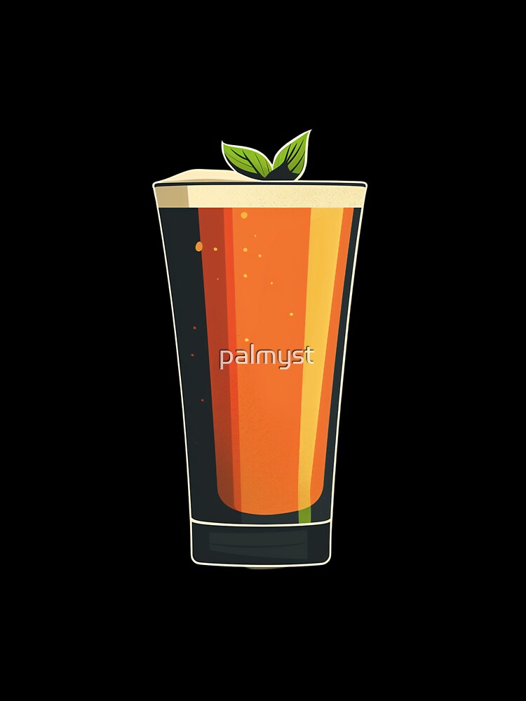 Minimalist beer glass with leaf by palmyst