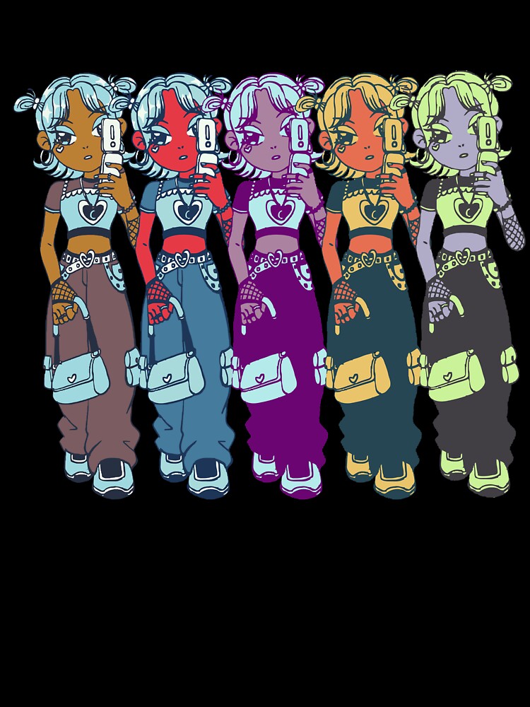 Y2K Baddies Art Print Aesthetic Fashion Girls Poster Millennial Nostalgia Sticker T-Shirt by Wander & Whim Designs