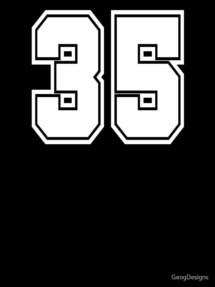 35 jersey number college style by GeogDesigns
