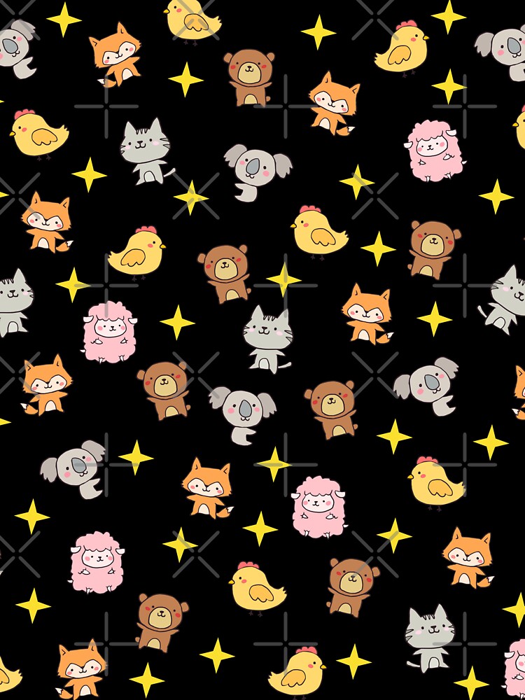 Hand Drawn Kawaii Cute Animals style - kawaii pyjamas - by minstore