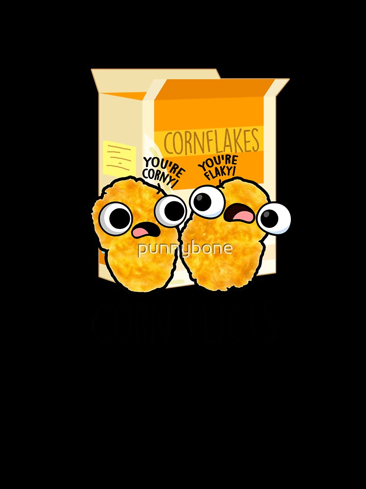 Corn-flicts Cute Corn Flakes Pun by punnybone