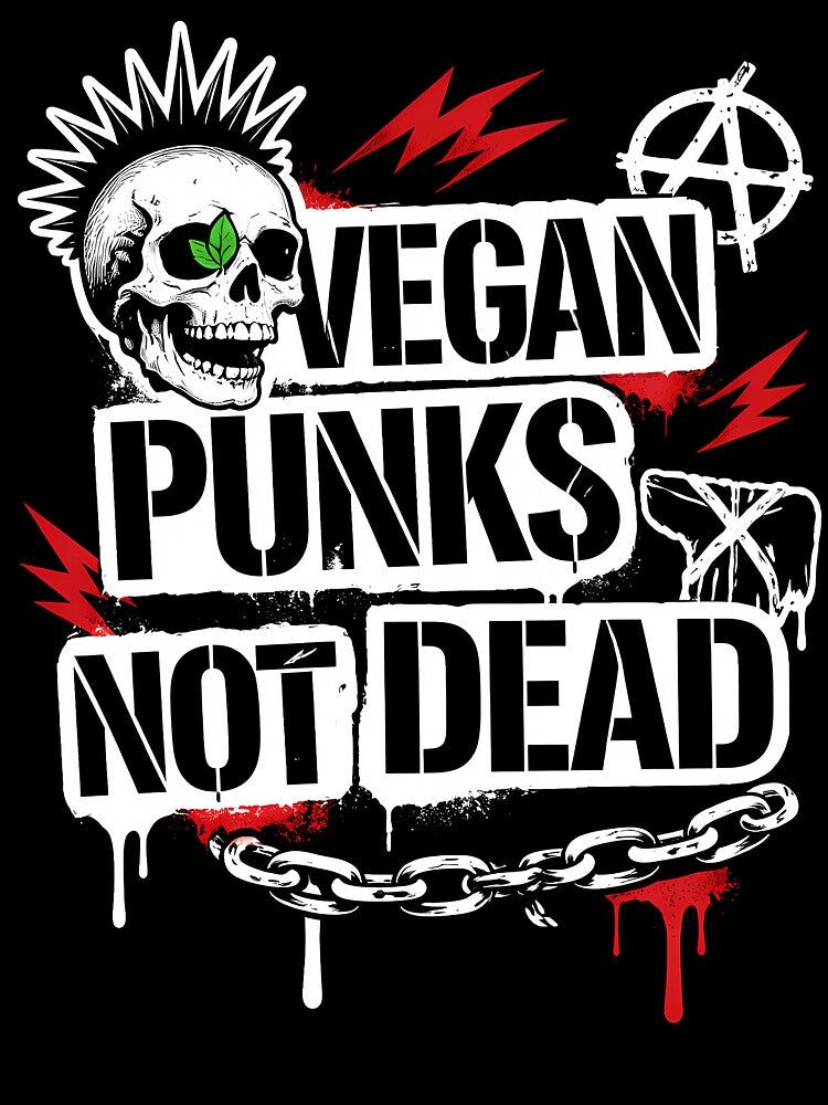 Vegan Punks Not Dead Punk Stencil by Cat-butt-shirts
