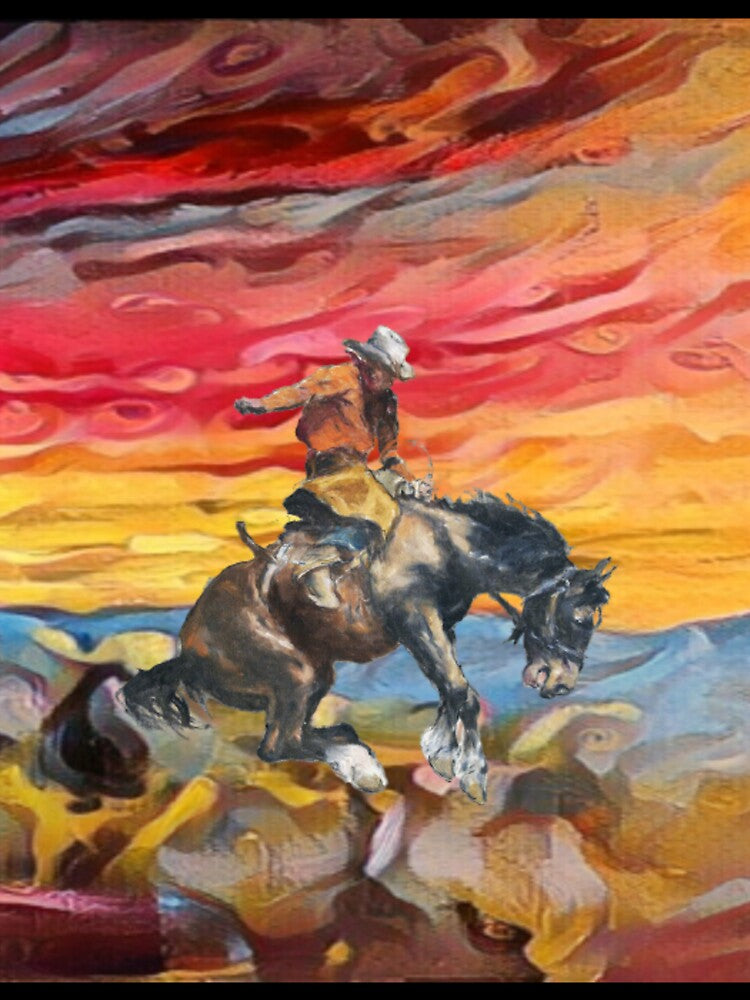 Cowboy Bronco Horse Colorful by Profitrip