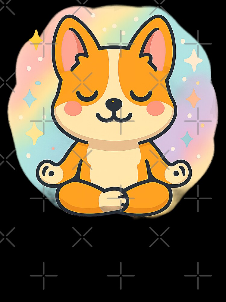 Cute Kawaii Corgi Doing Yoga, Kawaii Corgi by graphic-genie