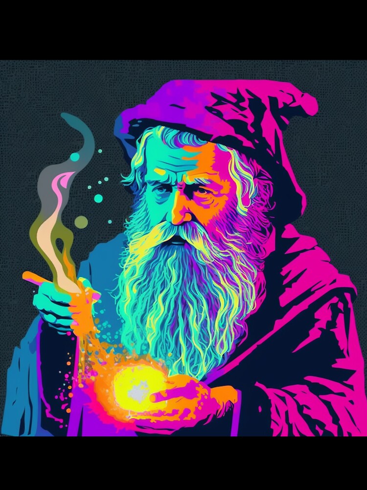 Wizard Casting a Spell Pop Art 3 by AstroRisq