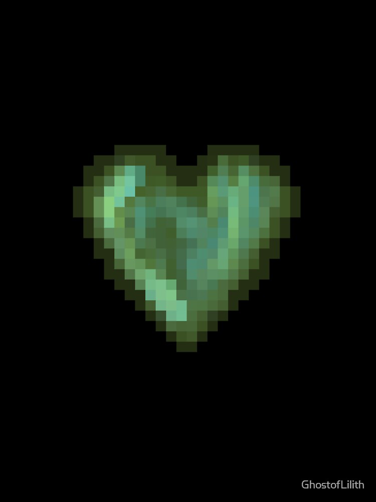 emerald green pixel heart by GhostofLilith