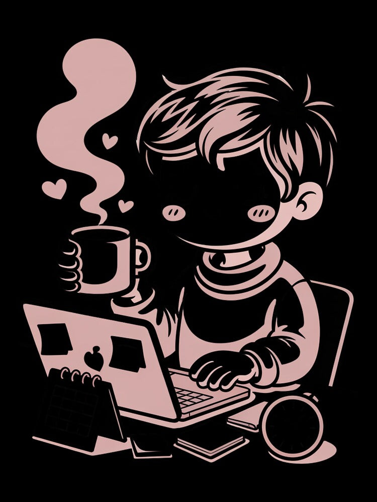 Kawaii Office Worker Before Coffee by McVrax