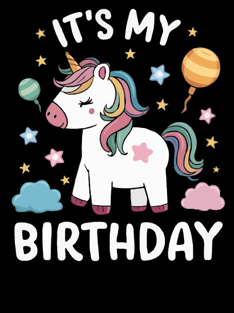It's My Birthday Unicorn – Cute Rainbow Unicorn Birthday Girl Party Tee by ILYASSE1