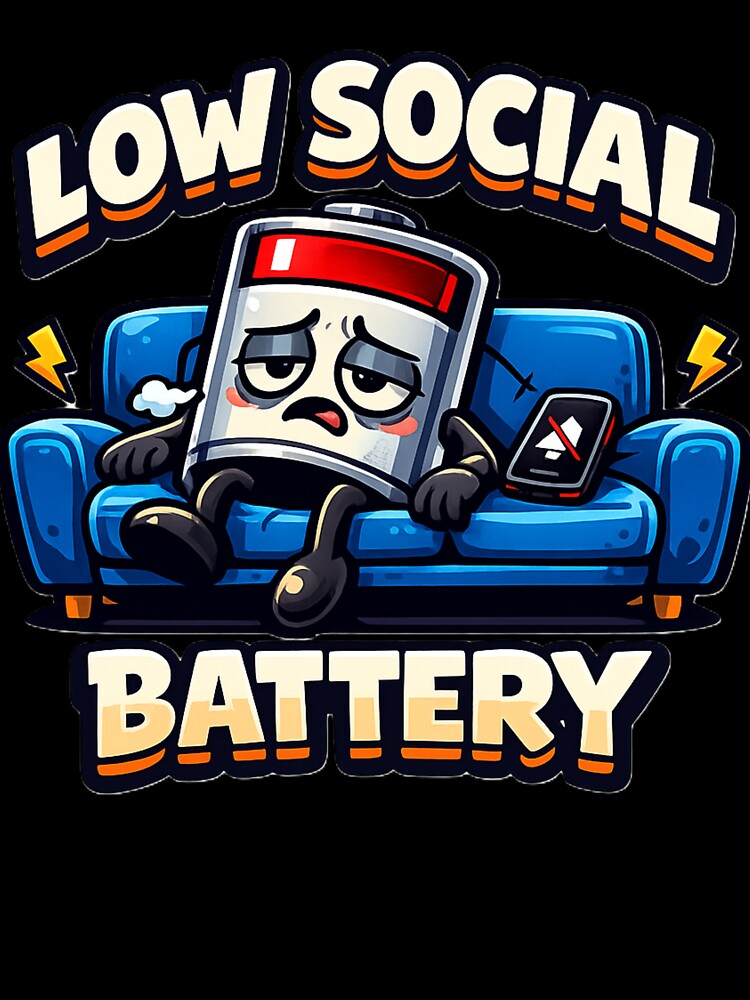 Low Social Battery Funny Introvert Shirt by EventDrop