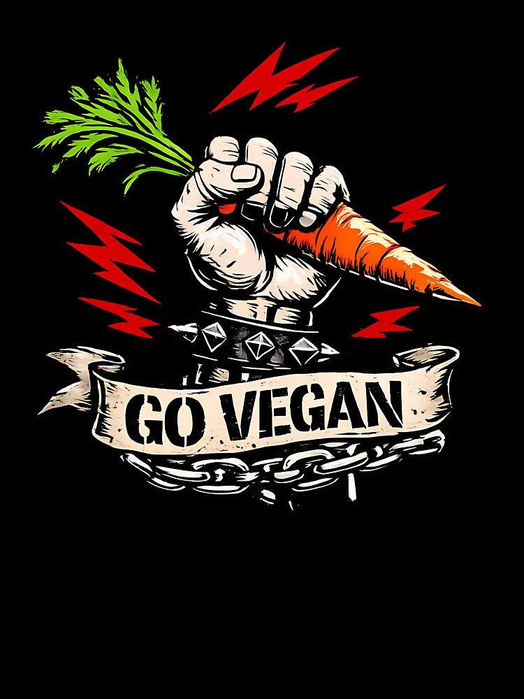 Vegan Fist Carrot Go Vegan Punk by Cat-butt-shirts