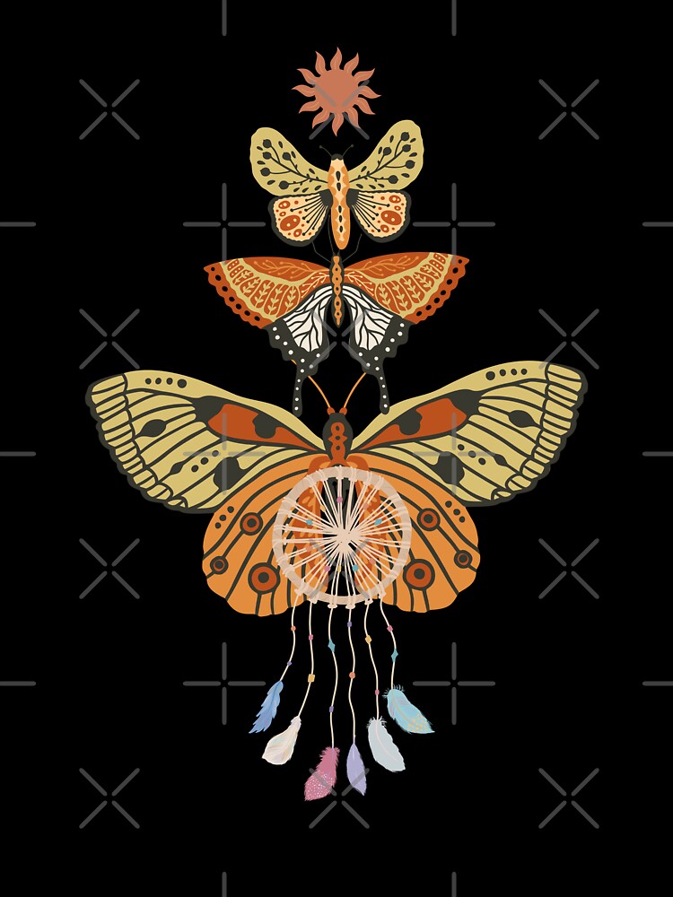Pastel Butterfly Boho Ornament T-Shirt by GorinART
