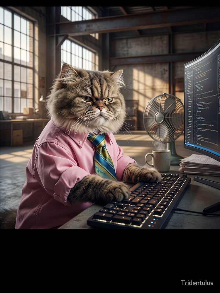 Impeccably Dressed Cat Is Irascible Co-Worker by Tridentulus