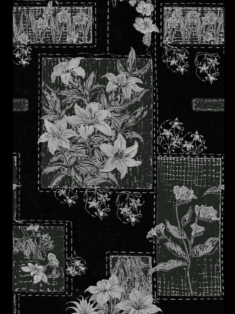 black and green floral patchwork whimsigoth grunge by BrontesWhimsyStore