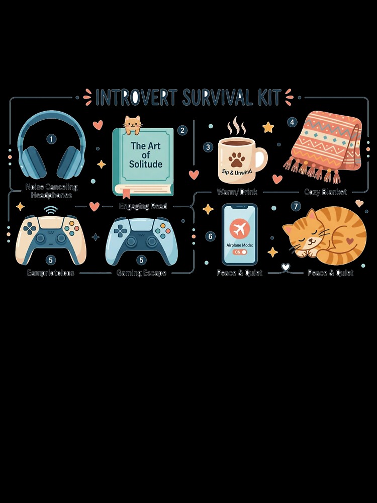 Introvert Survival Kit Funny Antisocial Essentials by Quiet Mode Studio