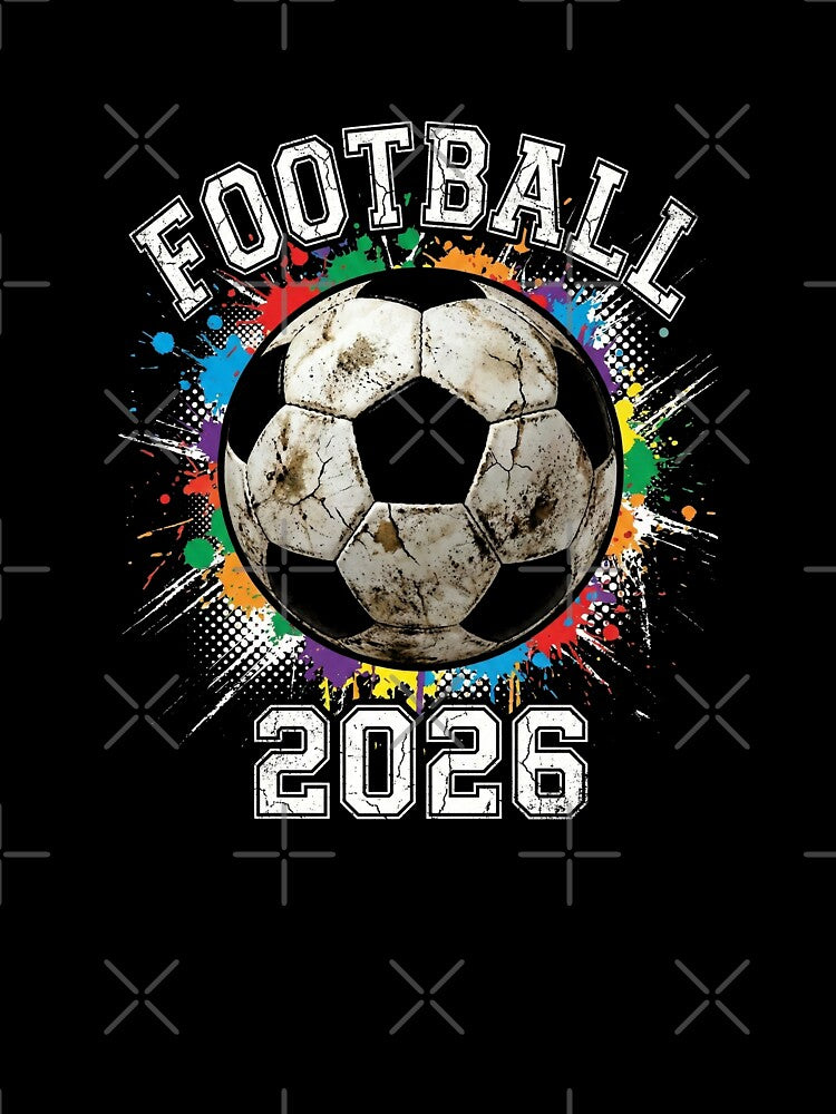 Vintage Football 2026 Colorful Paint Splatter Art by Imaginationbeyond