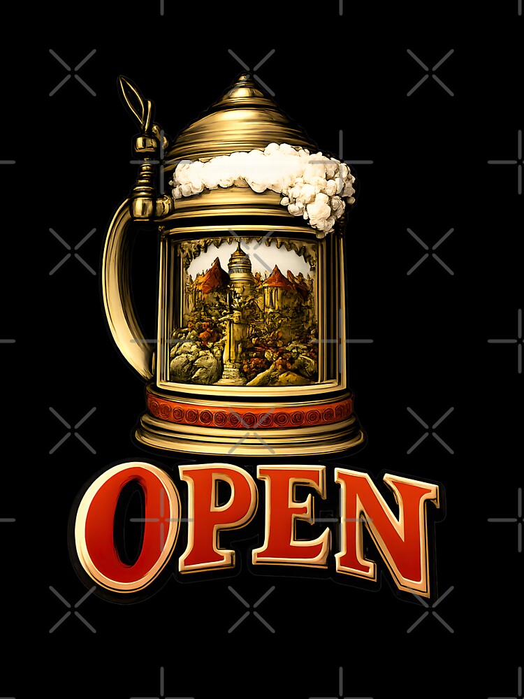 GERMAN BEER MUG WITH OPEN WRITING by infinitearte